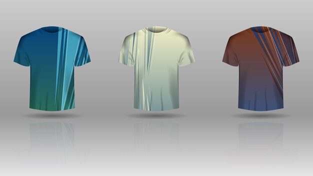 Set of men t-shirt with colorized  template