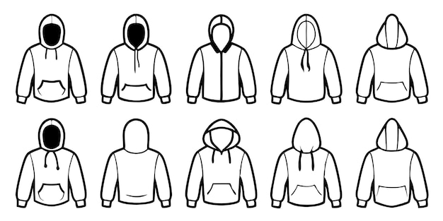 Vector a set of mens hoodies for men vector art