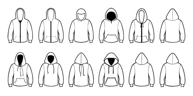 Vector a set of mens hoodies for men vector art