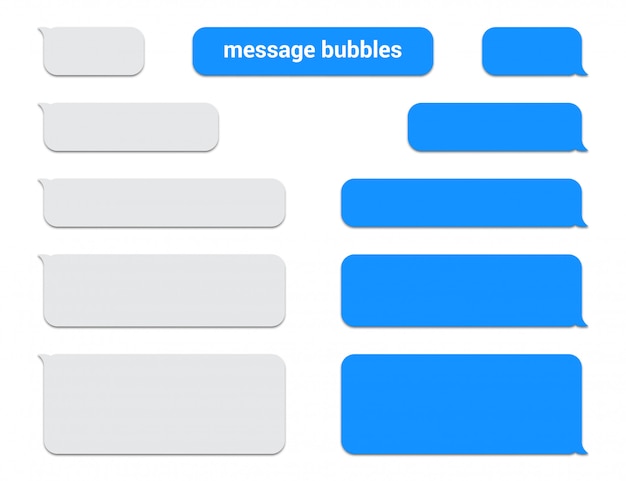 Set of message bubbles chat boxes with shadow