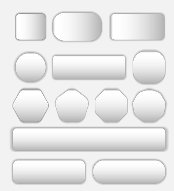 A set of metal color frame templates of various shapes