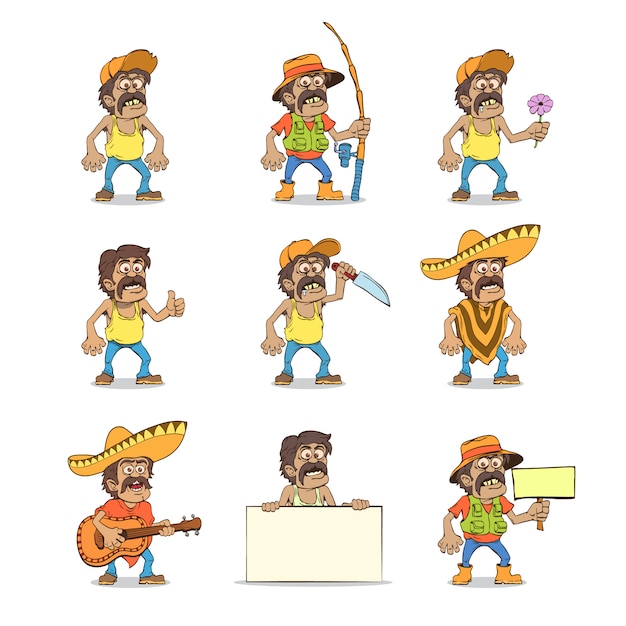 Set of mexican man