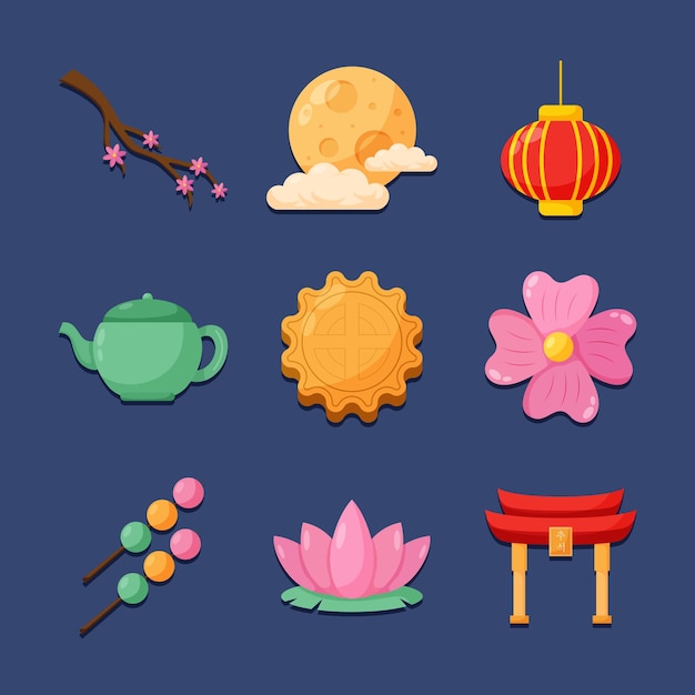 Set of Midautumn Festivity Icon