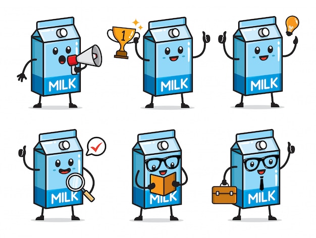 Set of milk character design