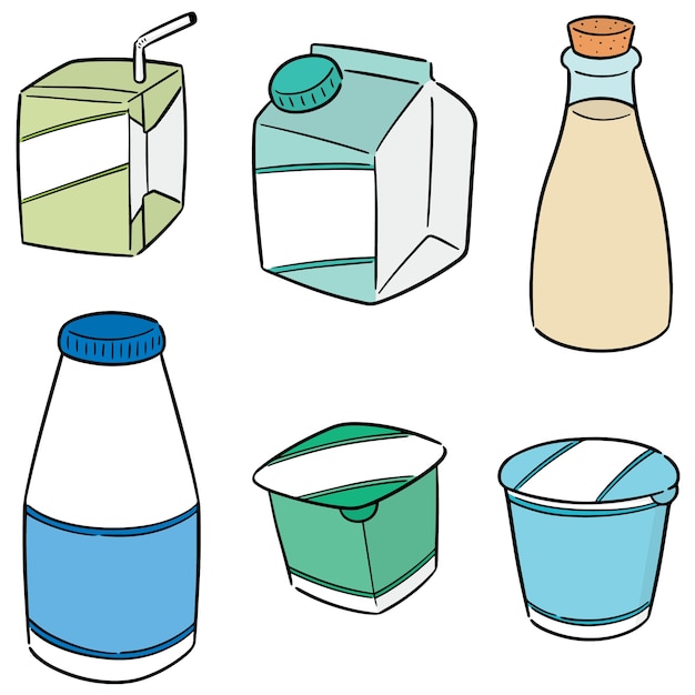 set of milk product