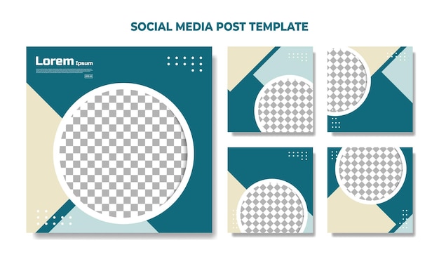 Set of minimal editable banner templates Modern flat color with geometric shapes