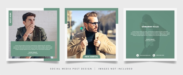 Set of Minimal Fashion Banners for Social Media Posts