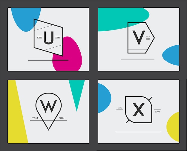 Set of Minimal Geometric Lined Template for Hipster Identity in Vector