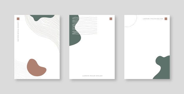 Vector set of minimal hand drawn abstract poster