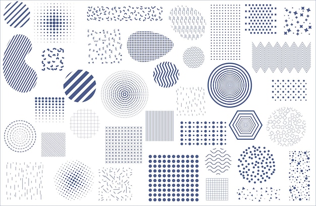 Set of minimalistic neo memphis patterns