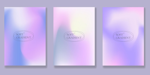 Set of minimalistic soft gradient background templates elegant soft blur texture in pastel colors Vector design for covers posters flyers presentations cards banners advertisement