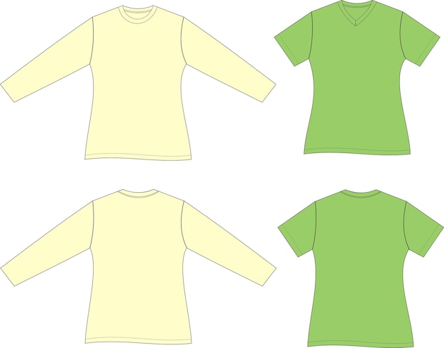 Set of mockup female tshirt