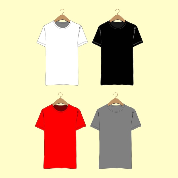 Vector set of mockup tshirt