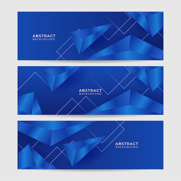 Set of modern abstract dark blue banner background Vector illustration template with pattern Design for technology business corporate institution party festive seminar and talks