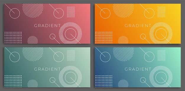 a set modern abstract gradient geometric background.