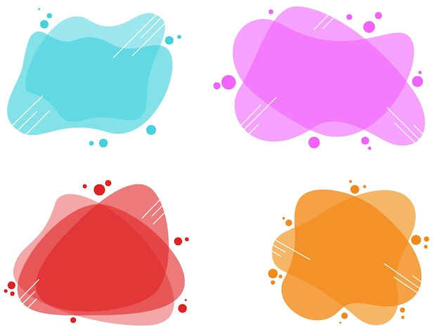 Set of modern abstract vector banners. Flat geometric shapes of different colors