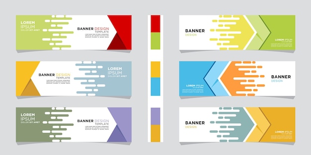 Set of modern banner template Colorful abstract banner Premium Vector