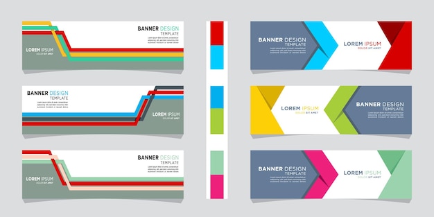 Set of modern banner template Colorful abstract banner Premium Vector