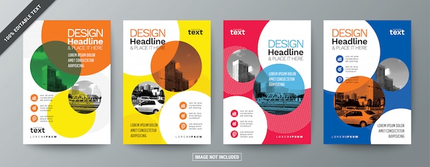 Set of Modern Business brochure flyer with editable text