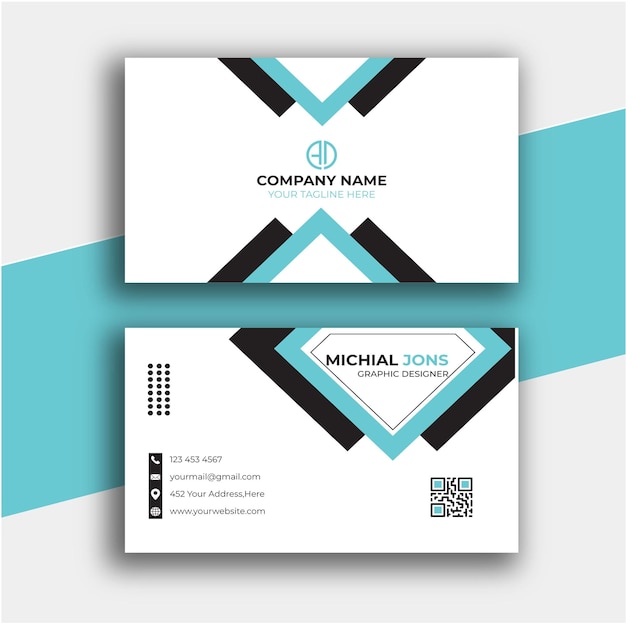 Vector set of modern business card print templates personal visiting card with company logo vector illust