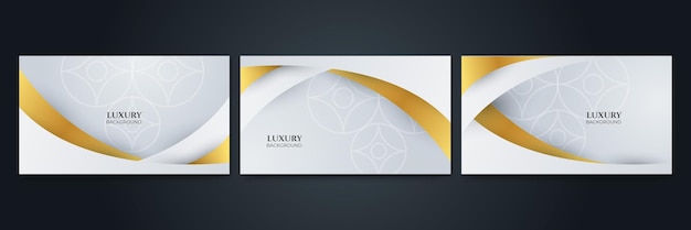 Set of modern elegant luxury white and gold abstract design background Vector abstract graphic design banner pattern presentation background web template