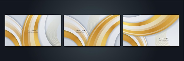 Set of modern elegant luxury white and gold abstract design background Vector abstract graphic design banner pattern presentation background web template