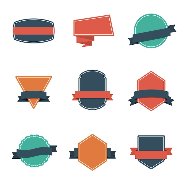 Set of Modern Flat Design Style Badges. Vintage Label and Badges