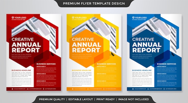 set of modern flyer template design