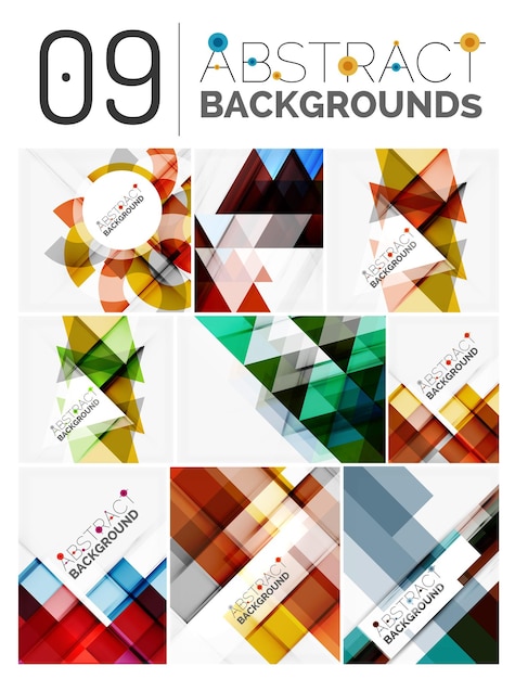 Set of modern geometric abstract shape backgrounds