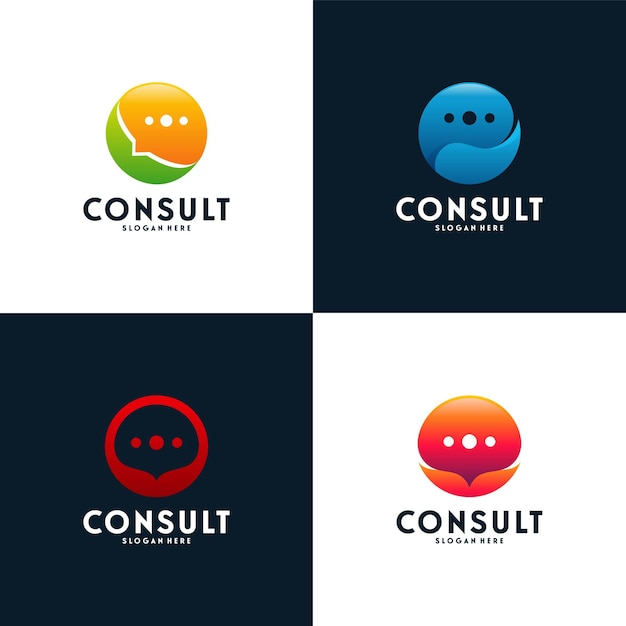 Set of Modern Gradient Consulting Agency logo template designs, Simple Elegant Consult logo template