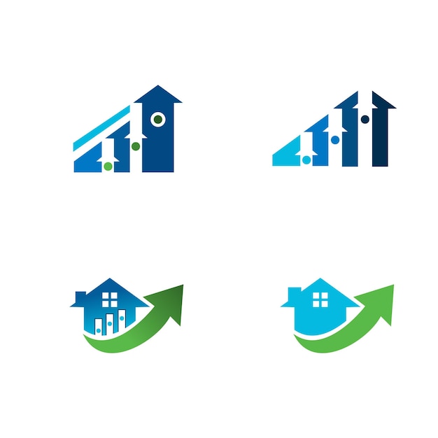 Set of Modern Home investment logo Home finance logo design growth modern building design