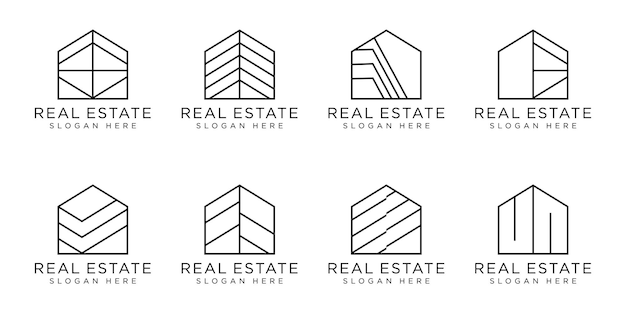 Set of modern home logo design vector