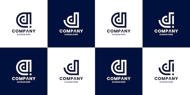 Set of modern letter D logo monogram for your business