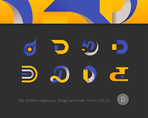 set of modern letters logotypes