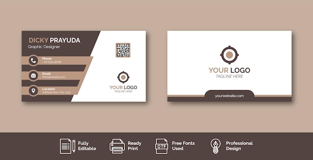 Set of modern professional business card