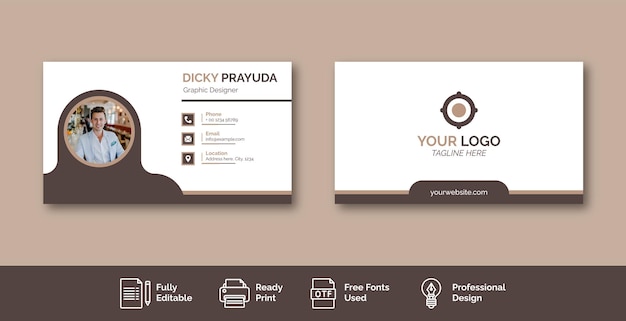 Set of modern professional business card