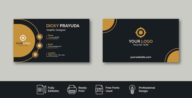 Set of modern professional business card