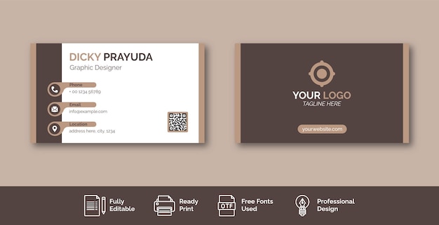 Set of modern professional business card