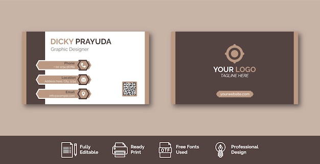 Set of modern professional business card