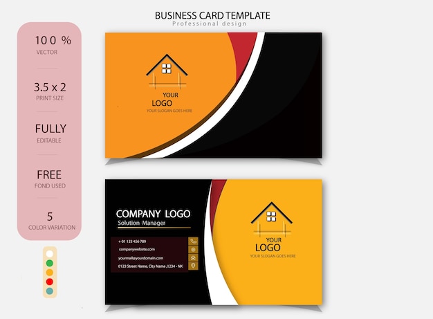 Set of modern professional business card