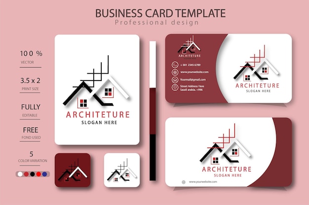 Set of modern professional business card