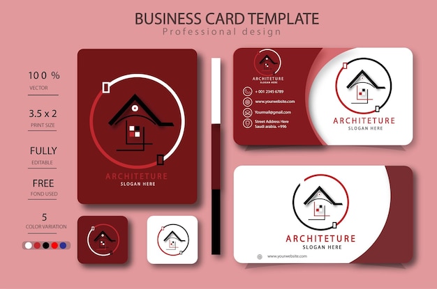 Set of modern professional business card