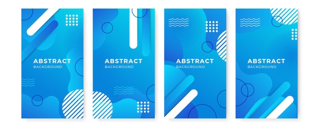 Set of modern sale banner   with abstract shapes. Gradient geometric  