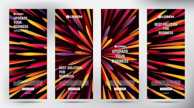 Set of Modern Spark color roll up business brochure flyer banner design vertical template cover presentation background modern publication xbanner and flagbanner Roll up banner stand