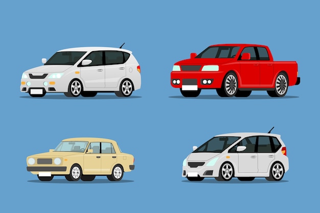 Set of modern & SUV car collection.