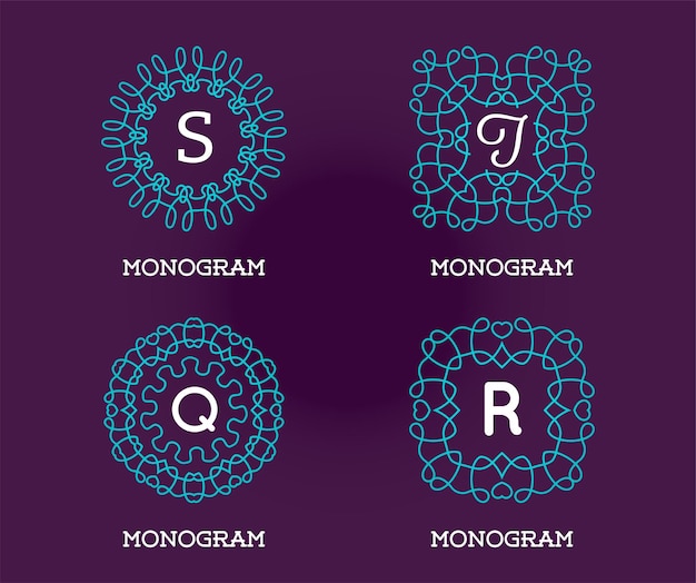 Set of Monogram Design Template Letter Vector Illustration Premium Elegant Quality Collection Pack