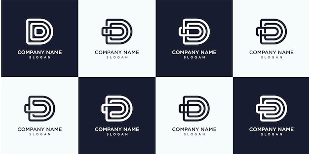 Set of monogram letter logo template