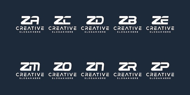 Set monogram letter z logo design