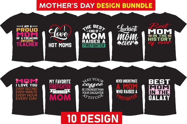 Set of mother's day lettering for gift card typography t shirt T Shirt design