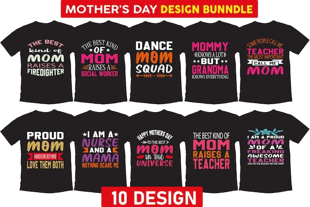 Set of mother's day lettering for gift card typography t shirt T Shirt design